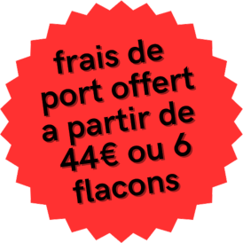 Frais de port offert à partir de 44€ ou 6 flacons